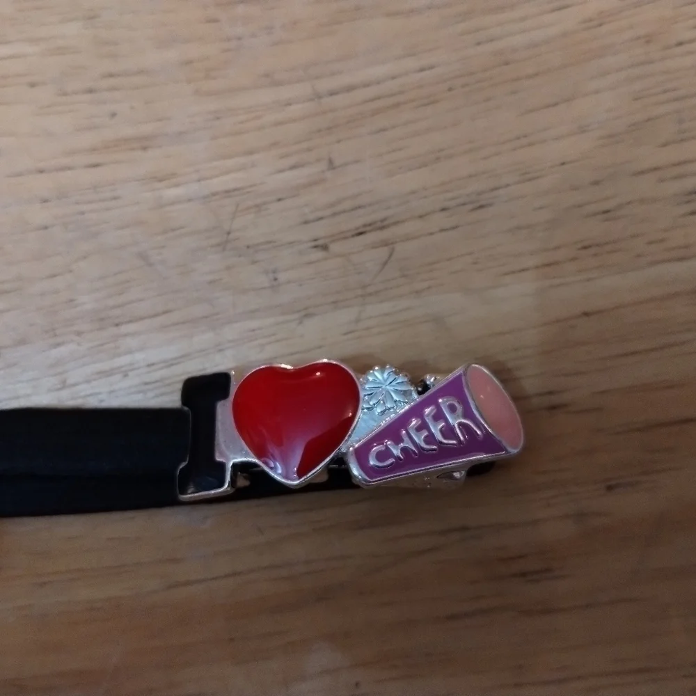 New girls elastic I love cheer headband